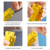 Picture of 1 Piece Plastic Automatic Needle Threader Insertion Tool DIY Home Hand Machine Sewing Thread Device Yellow 7.2cm x 3.5cm