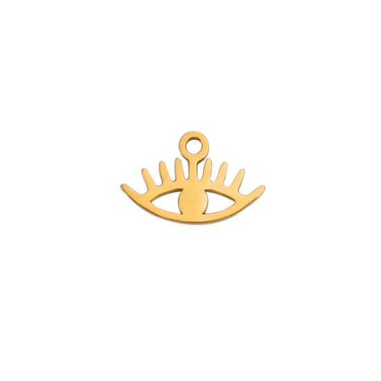 Immagine di 5 Pz 304 Acciaio Inossidabile Charms Occhi Oro Placcato Filigrana 10mm x 7mm