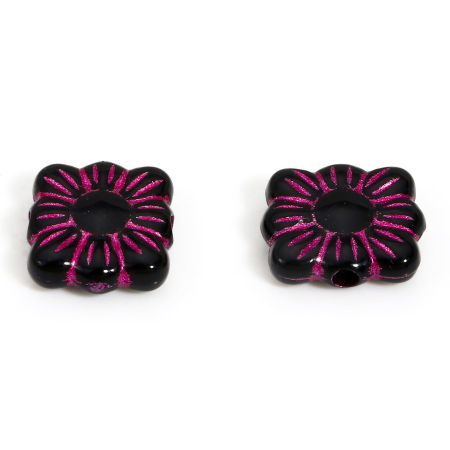 Picture of Acrylic Retro Beads For DIY Jewelry Making Black Rose Flower Beauty Lady Corrosion