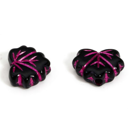 Picture of Acrylic Retro Beads For DIY Jewelry Making Black Rose Flower Beauty Lady Corrosion