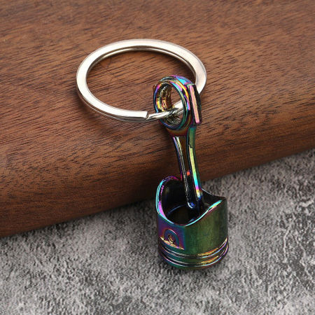 Image de 1 Pièce Porte-Clés Punk Multicolore Piston Modifié par Moteur de Voiture 7cm