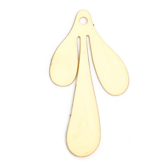 Imagen de 20 Unidades Hierro Filigrana Estampación Colgantes Charms KC Dorado Gota Hoja 26mm x 13mm