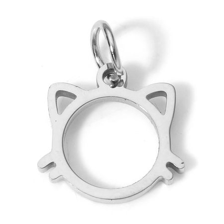 Picture of Eco-friendly 304 Stainless Steel Cute Charms Multicolor Animal Head Portrait Hollow