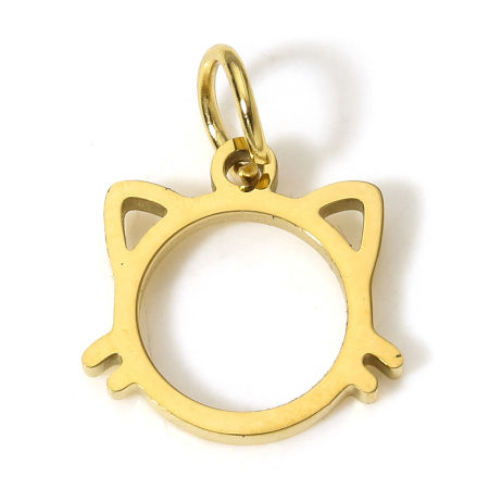 Picture of Eco-friendly 304 Stainless Steel Cute Charms Multicolor Animal Head Portrait Hollow
