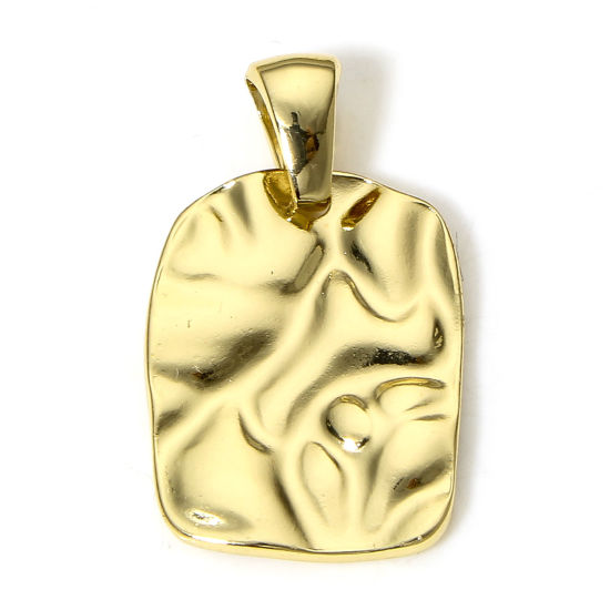 Изображение 1 ШТ 304 Нержавеющая Сталь Подвески 18K позолоченный Бесформенный Текстура 24мм x 14мм