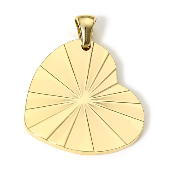 Изображение 1 ШТ 304 Нержавеющая Сталь Подвески 18K позолоченный Сердце 3см x 2.4см