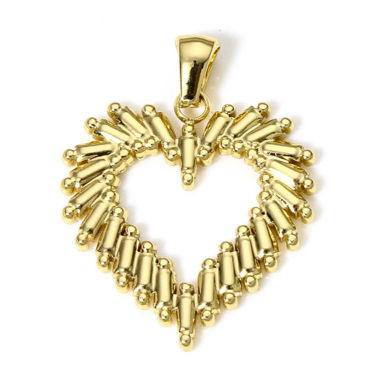 Изображение 1 ШТ 304 Нержавеющая Сталь Подвески 18K позолоченный Сердце 3.1см x 2.4см