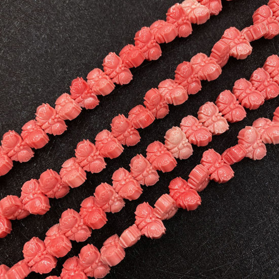 Picture of 10 PCs Coral ( Synthetic ) Beads For DIY Charm Jewelry Making Butterfly Animal Reddish Orange About 10mm x 7mm