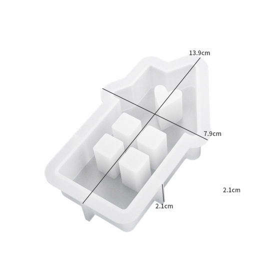 Изображение 1 Piece Silicone Resin Mold For Candle Soap DIY Making House 13.9cm x 7.9cm