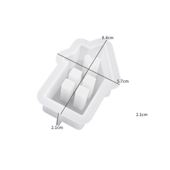 Изображение 1 Piece Silicone Resin Mold For Candle Soap DIY Making House 11.4cm x 6.9cm