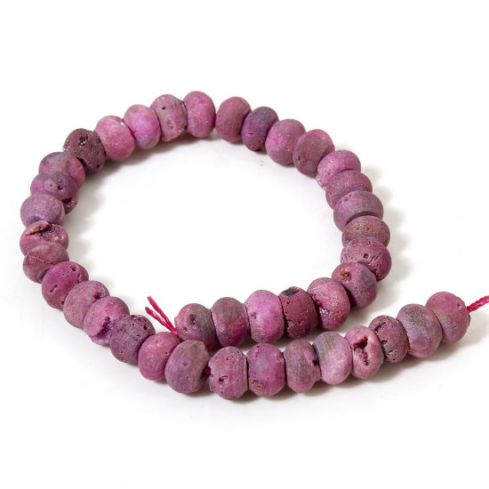 Picture of 1 Strand (Approx 39 PCs/Strand) (Grade A) Quartz Crystal ( Natural ) Loose Beads For DIY Jewelry Making Abacus Pale Lilac About 8mm Dia., Hole: Approx 1mm, 20cm(7 7/8") long