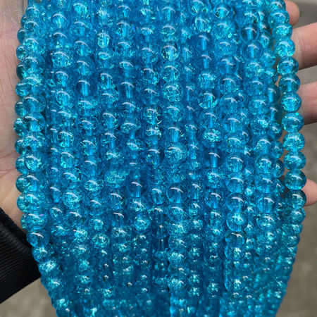 Picture of Crystal ( Synthetic ) Beads For DIY Jewelry Making Round Crackle
