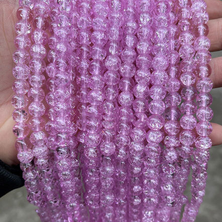 Picture of Crystal ( Synthetic ) Beads For DIY Jewelry Making Round Crackle