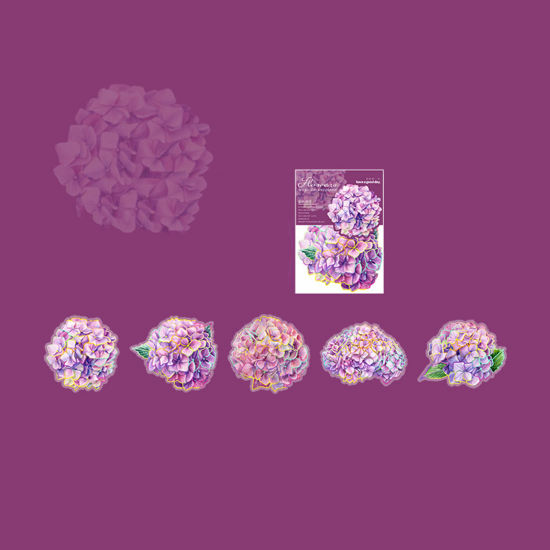 Picture of 1 Set ( 10 PCs/Set) PET DIY Scrapbook Deco Stickers Purple Flower