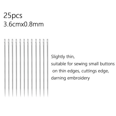 Imagen de 4 Paquetes Acero Inoxidable Aguja de coser Tono de Plata 3.6cm longitud