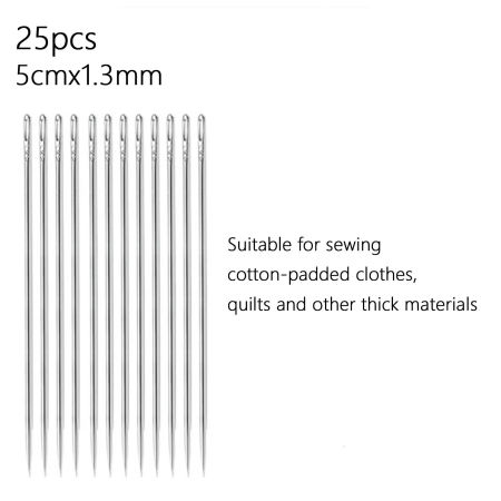 Imagen de 4 Paquetes Acero Inoxidable Aguja de coser Tono de Plata 5cm longitud