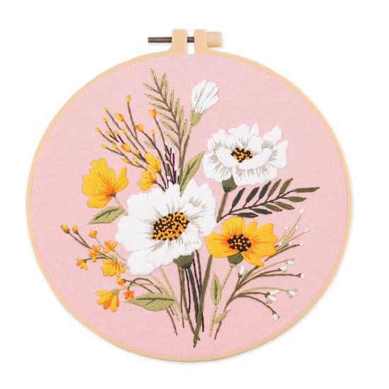 Bild von 1 Set Baumwolle & Linnen DIY Handstickerei Paket Bunt Blumen