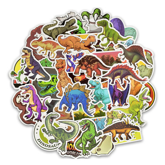 Picture of 1 Set ( 50 PCs/Set) PVC DIY Scrapbook Deco Stickers Multicolor Dinosaur Animal