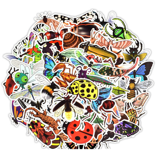 Picture of 1 Set ( 50 PCs/Set) PVC DIY Scrapbook Deco Stickers Multicolor Insect