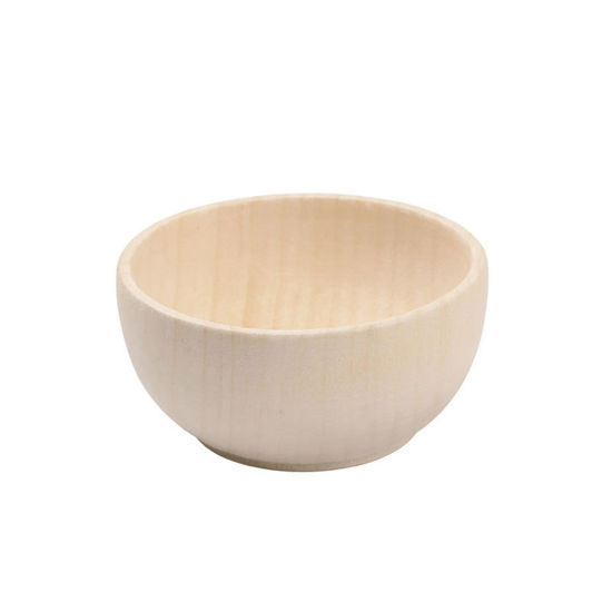 Picture of 2 PCs Wood Blank DIY Handmade Craft Materials Accessories Natural Bowl 5.7cm x 3cm