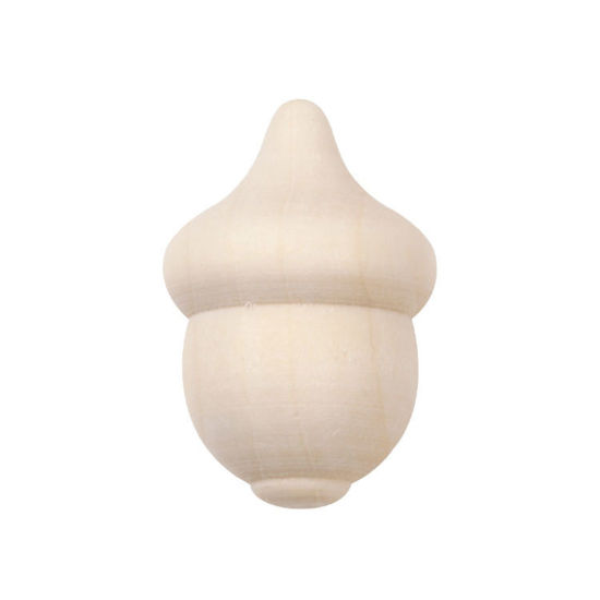 Image de 10 Pcs Accessoires de Bricolage Artisanal en Bois Vide Couleur Naturelle Pomme de pin 3.6cm x 2.3cm