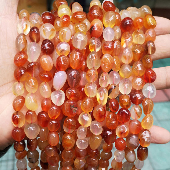 Picture of 1 Strand ( 45 PCs/Strand) Agate ( Natural ) Loose Beads For DIY Charm Jewelry Making Irregular About 6mm-8mm Dia