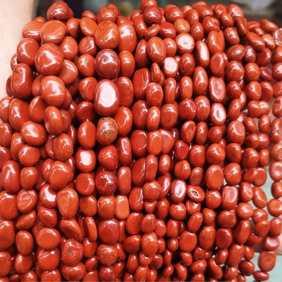 Picture of 1 Strand (Approx 65 - 45 PCs/Strand) Stone ( Natural ) Loose Beads For DIY Jewelry Making Irregular Red About 6mm - 8mm Dia.