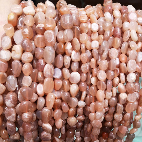 Picture of 1 Strand (Approx 65 - 45 PCs/Strand) Sunstone ( Natural ) Loose Beads For DIY Jewelry Making Irregular About 6mm - 8mm Dia.