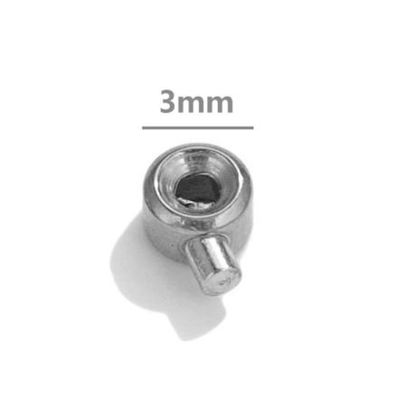 Picture of 304 Stainless Steel Crimp Beads Stoppers For Bracelet Necklace Ends Jewelry Making Accessories Flat Round