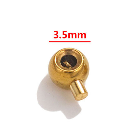 Picture of 304 Stainless Steel Crimp Beads Stoppers For Bracelet Necklace Ends Jewelry Making Accessories Flat Round