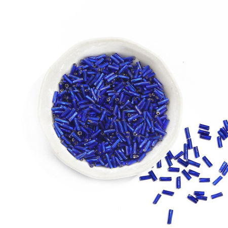 Picture of Glass Seed Beads Twisted Bugle Multicolor About 6mm x 2mm