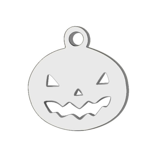 Imagen de 5 Unidades 304 Acero Inoxidable Mini Colgantes Charms Calabaza Tono de Plata Hueco 9.5mm x 9mm