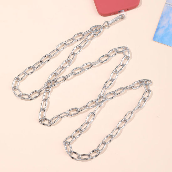 Image de 1 PCs Aluminum Curb Link Chain Cell Phone Lanyards Strap Gold Plated 125cm long