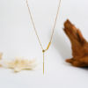 Imagen de 1 Unidad 304 Acero Inoxidable Sencillo Ajustable Slider/ Slide Collar Chapado en Oro de 18K 40cm longitud