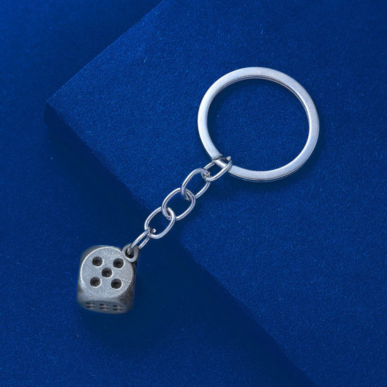 Picture of 1 Piece Retro Keychain & Keyring Antique Pewter Dice 8cm