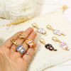 Bild von 1 Set ( 6 Stücke/Set) Zinklegierung + Legierung Stricken Stitch Markers Katze Vergoldet Bunt Mit Karabiner Verschluss 5.4cm x 1.6cm