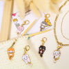 Bild von 1 Set ( 6 Stücke/Set) Zinklegierung + Legierung Stricken Stitch Markers Katze Vergoldet Bunt Mit Karabiner Verschluss 5.4cm x 1.6cm