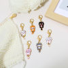 Bild von 1 Set ( 6 Stücke/Set) Zinklegierung + Legierung Stricken Stitch Markers Katze Vergoldet Bunt Mit Karabiner Verschluss 5.4cm x 1.6cm