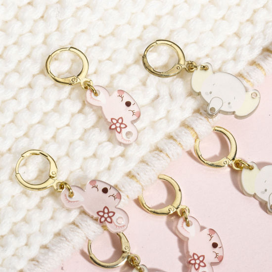 Imagen de 1 Juego ( 6Unidades/Juego) Zamak & Plástico Knitting Stitch Markers Koala Bear Chapado en Oro Multicolor Elefante 3.5cm