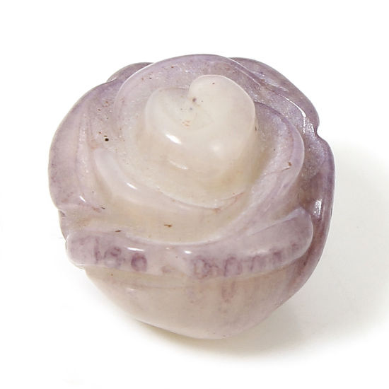 Image de 1 Pièce Perles pour DIY Fabrication de Bijoux de Charme en Corail ( Naturel/Teint ) (Demi-Trou) Rose Puce Env. 13x13mm - 10x10mm, Trou: env. 0.8mm