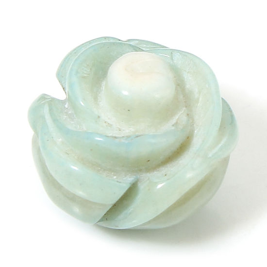 Image de 1 Pièce Perles pour DIY Fabrication de Bijoux de Charme en Corail ( Naturel/Teint ) (Demi-Trou) Rose Bleu-Vert Env. 13x13mm - 10x10mm, Trou: env. 0.8mm