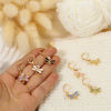 Picture of 1 Set ( 7 PCs/Set) Zinc Based Alloy & Acrylic Insect Knitting Stitch Markers Dragonfly Animal Gold Plated Multicolor Imitation Pearl 3.5cm
