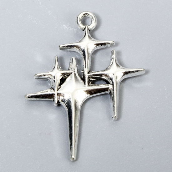 Bild von 20 Stück Galaxis Charms Antiksilber Stern 29mm x 22mm