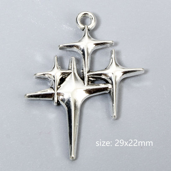 Bild von 20 Stück Galaxis Charms Antiksilber Stern 29mm x 22mm