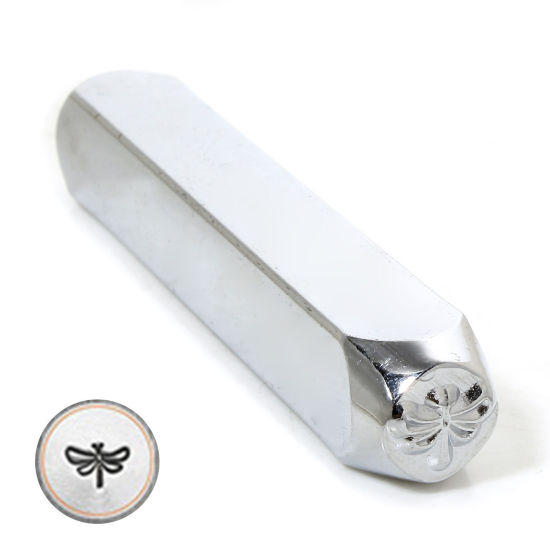 Bild von 1 Stück Stahl Punch Metall Stanzwerkzeuge Rechteckiger Quader Libelle Silberfarbe 6.4cm x 1cm