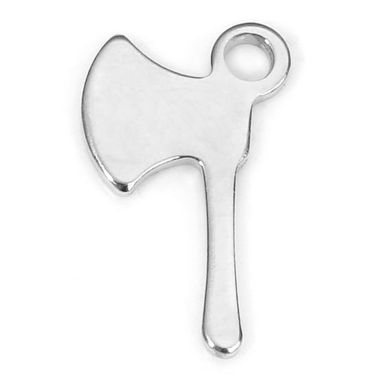 Bild von 2 PCs Eco-friendly Vacuum Plating 304 Stainless Steel Exquisite Charms Silver Tone Axe 12mm x 7mm