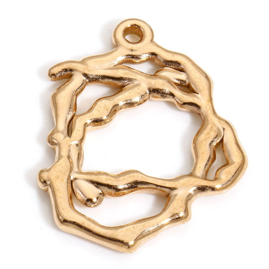 Picture of 1 Piece Eco-friendly 304 Stainless Steel Charms Rose Gold Vine 25mm x 20mm