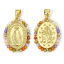 Imagen de 1 Unidad Respetuoso del Medio Ambiente Latón Religión Colgantes Charms Virgin Mary 18K Oro Real Chapado Multicolor Cruz 28.5mm x 17.5mm