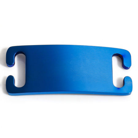 Picture of 2 PCs 304 Stainless Steel Pet ID Dog Collar Name Tag Blank Stamping Tags Connectors Charms Pendants Rectangle Blue Mirror Polishing 3.5cm x 1.5cm