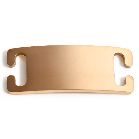 Picture of 2 PCs 304 Stainless Steel Pet ID Dog Collar Name Tag Blank Stamping Tags Connectors Charms Pendants Rectangle Rose Gold Mirror Polishing 3.5cm x 1.5cm